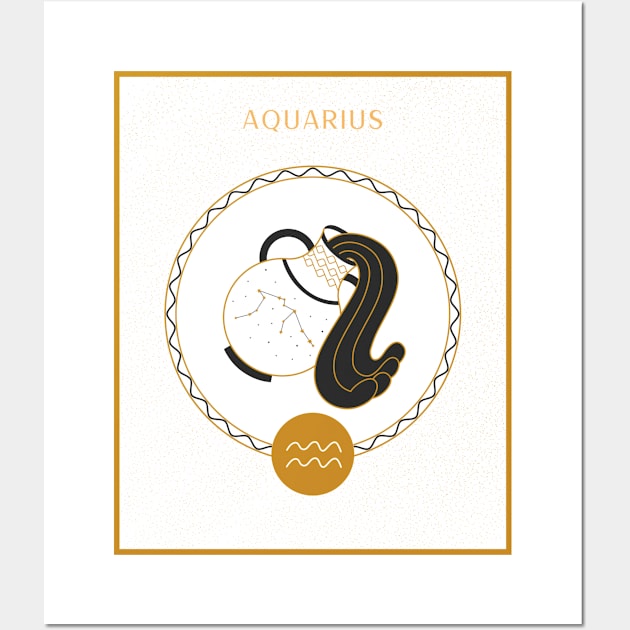 Aquarius Zodiac Sign Wall Art by The Witch's Life